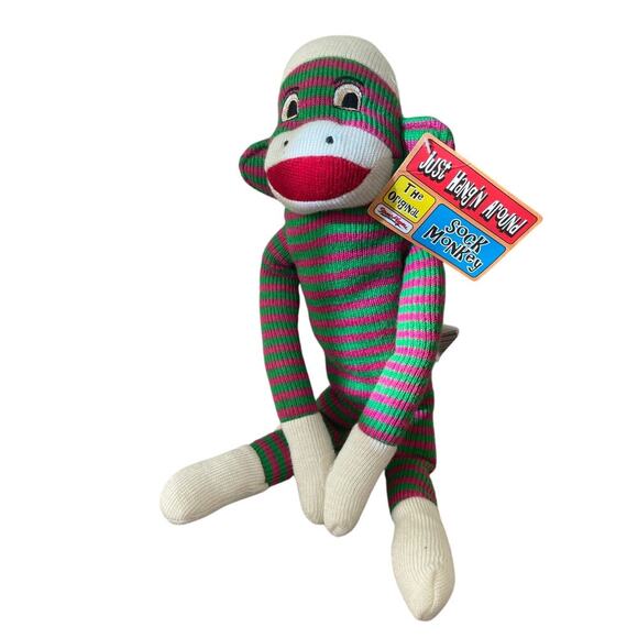 VINTAGE 2008 SOCK MONKEY THE ORIGINAL 19’ COLLECTIBLE RARE JUST HANGING AROUND - Picture 8 of 12